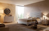 Saint Tropez - Skin wave - Bett cod. 4030, Bett mit Leder bezogen, Luxurises Bett, Modernes Bett Hotel, Zimmer, Penthouse